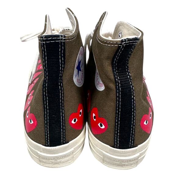Converse x Comme Des Garsons Chuck 70 Hi Multi Heart Men’s 11 Women's 13 Olive - Picture 4 of 8